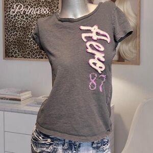 Aeropostale Vintage Y2K  Baby Tee - Grey/Purple